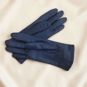 Vintage Fownes Black Leather Gloves Size M Buttery Soft